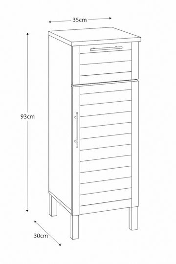 MRShome Bathroom Cabinet 35x30x93cm Brown