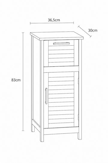 MRShome Ντουλάπι Μπάνιου 36.5x30x83cm Μαύρο