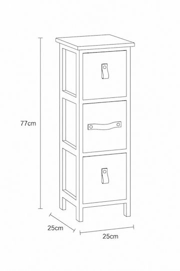 MRShome Bathroom Cabinet 25x25x77cm White