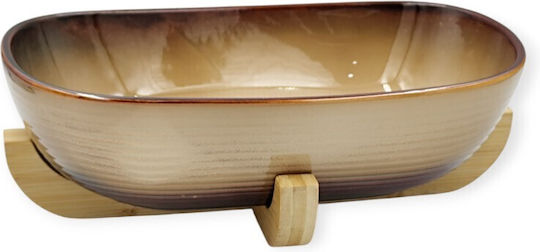 Καρβούνης Σαλατιέρα Ξύλινη Καφέ 28.5x16.5cm