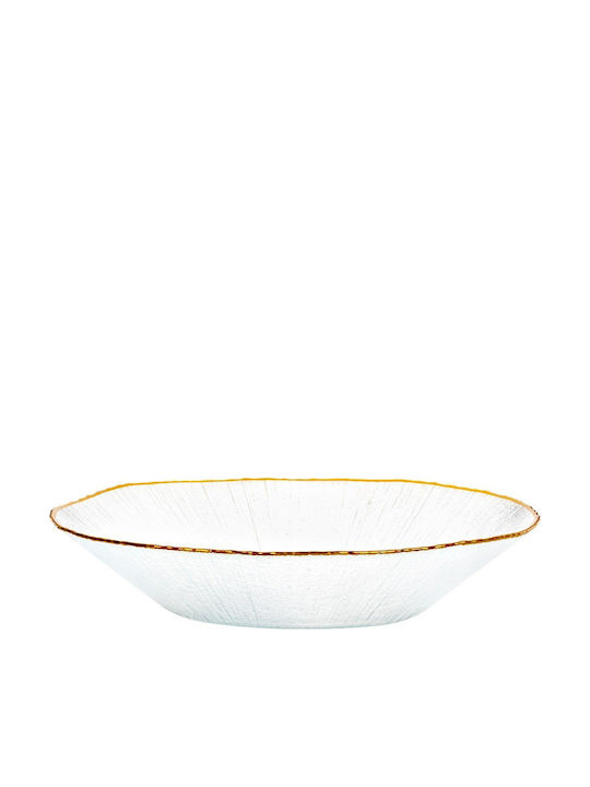 Home&Styling Collection Σαλατιέρα Γυάλινη Χρυσή 29.5x29x6cm