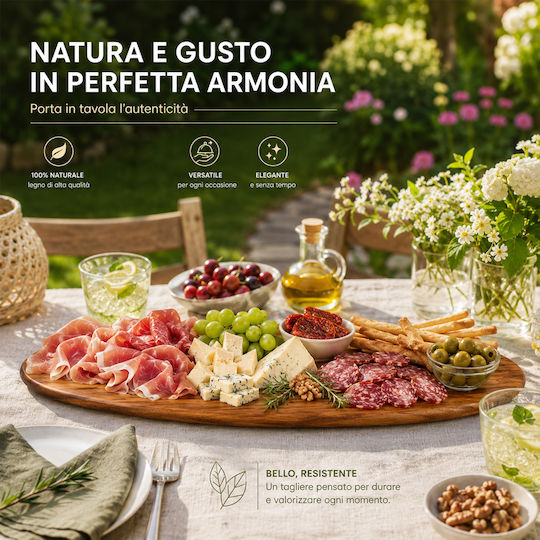 Alpina Appliances Πλατώ Σερβιρίσματος Τυριών Ξύλινο 65x26εκ.