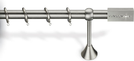 Viobrass Metallisch Vorhangstange Einfach Φ25mm 300cm Nickel Matte