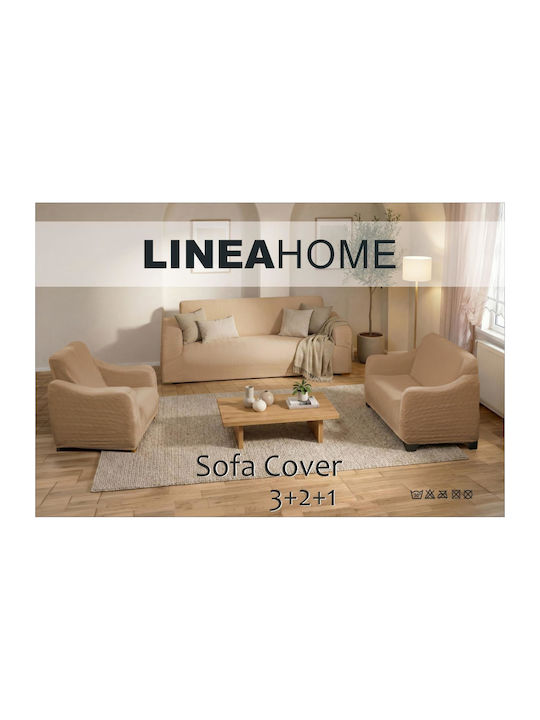 Linea Home Capital Σετ Ελαστικά Καλύμματα Σαλονιού Γκρι Σκουρο