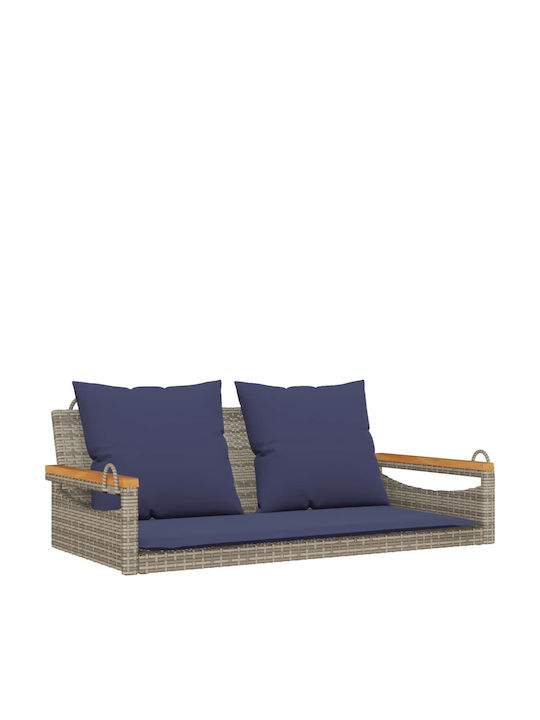 Κρεμαστή Κούνια 2 Θέσεων Rattan Μ109xΠ62xΥ40cm Γκρι Κρεμαστή Κούνια 2 Θέσεων Rattan Μ109xΠ62xΥ40cm Γκρι