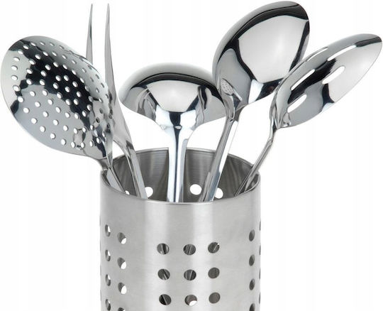 Excellent Houseware Σετ Kochutensilien mit Ständer 6Stück Silber