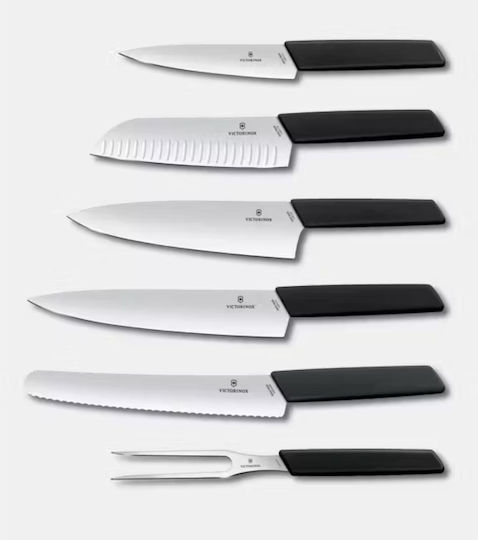 Victorinox Σετ Ανοξείδωτων Εργαλείων Μαγειρικής με Βάση 6τμχ Μαύρο Swiss Modern