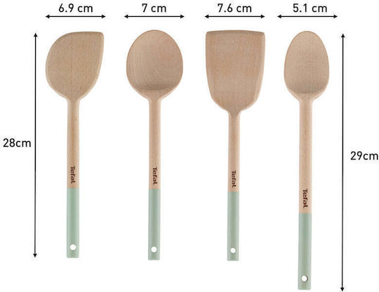 Tefal Σετ Kochutensilien mit Ständer 5Stück Beige