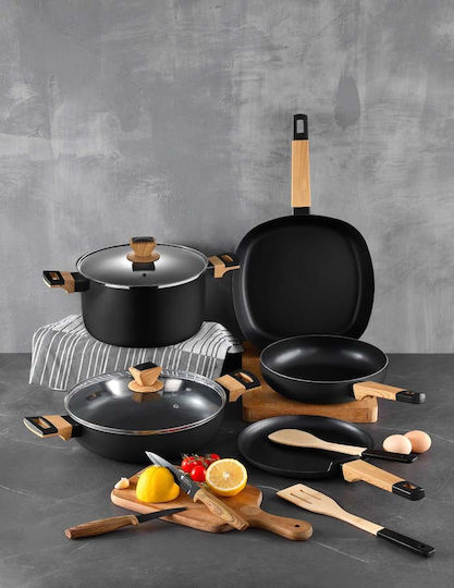 Bergner Σετ Bamboo Εργαλείων Μαγειρικής 3τμχ Μαύρο Earth Black