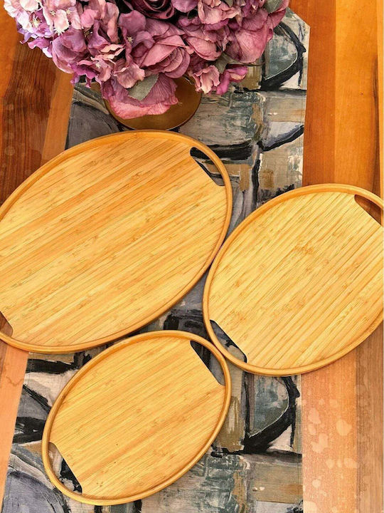 SteweHome Bamboo Δίσκος Σερβιρίσματος 45x30x29cm 3τμχ