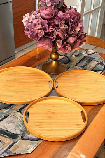 SteweHome Bamboo Δίσκος Σερβιρίσματος 38x38x30cm 3τμχ