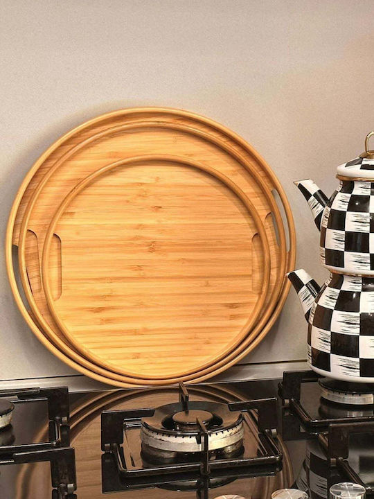 SteweHome Bamboo Serving Tray 38x38x30cm 3 Pieces