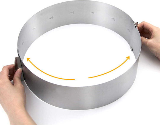 Rant Cake Collar H=15cm Adjustable 16-30cm Scale High Cake Pan