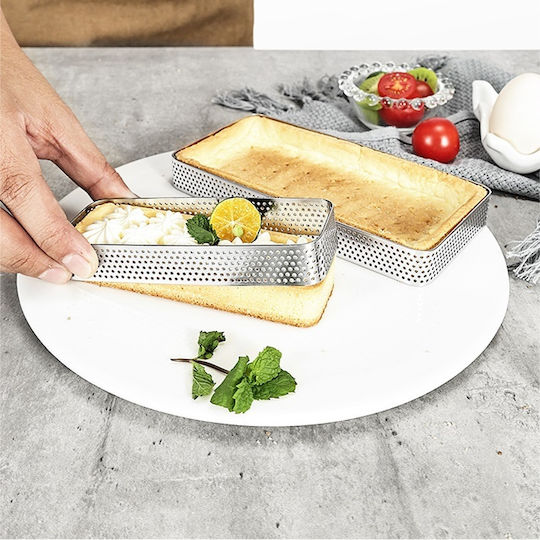 Perforated Tartlet Mold 10x4xh2cm Rectangular Tart Edge