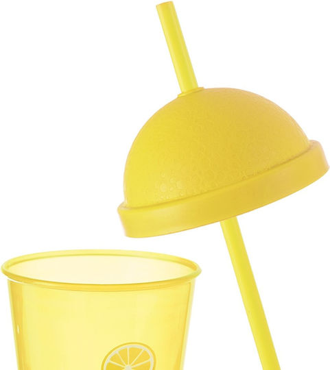 Qlux Plastic Water Bottle with Screw Cap Yellow 450ml