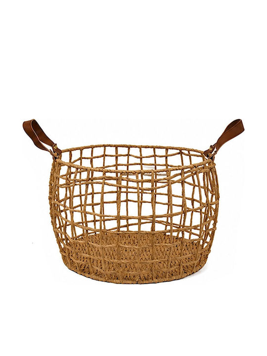 Atmosphera Декоративна кошница Слама с дръжки Brown 37x37x27бр