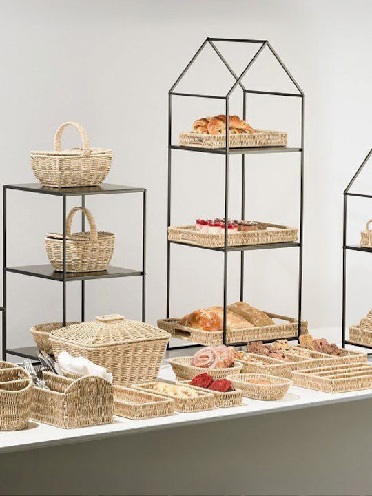 Espiel Decorative Wicker Basket with Handles Beige 25x23x15cm