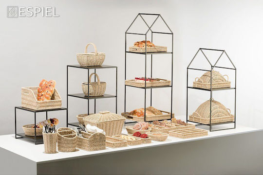 Espiel Decorative Wicker Basket with Handles Beige 25x23x15cm