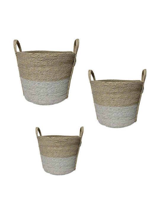 Espiel Καλαθι Synth Rattan Στρογγ Set/3 Φυσικο Λευκο 35x30 30x25 25x20ek Κωδικός Fex203 Espiel Καλαθι Synth Rattan Στρογγ Set/3 Φυσικο Λευκο 35x30 30x25 25x20ek Κωδικός Fex203