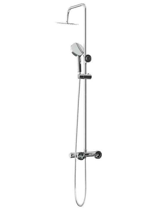 Vidaxl Satz Thermostat-Duschset Chrombeschichtung