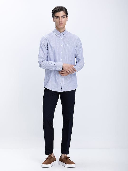 Commander Denim Hemd Blau Gestreift