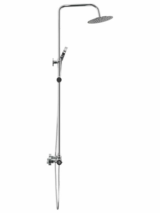 Vidaxl Satz Thermostat-Duschset Chrombeschichtung