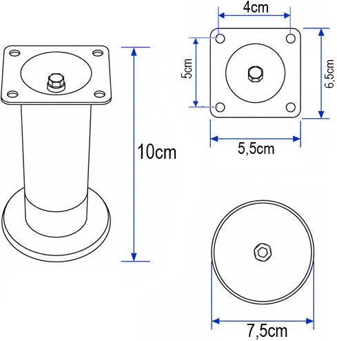 Finetto Metallisches Möbelbein Für Das Silberne Bett
