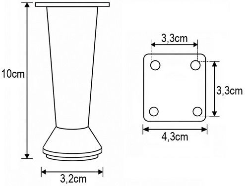 Möbelbein Rund Kegelförmig Finetto Nikkel Satin 135-8109#00008 80mm