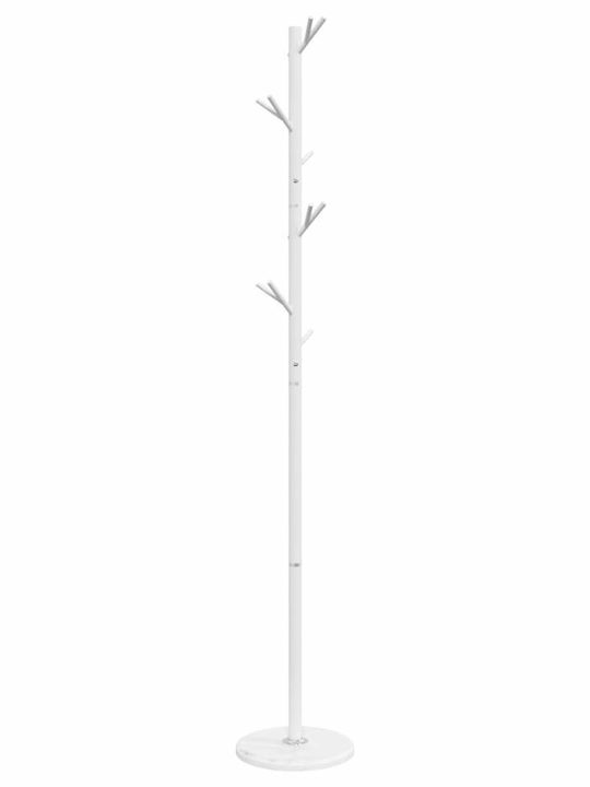 vidaXL Καλόγερος Μεταλλικός Λευκός 29x29x172cm