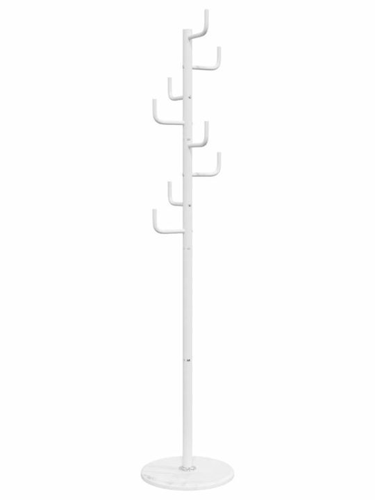 vidaXL Freistehender Kleiderständer Metallisch Weiß 37x37x183cm