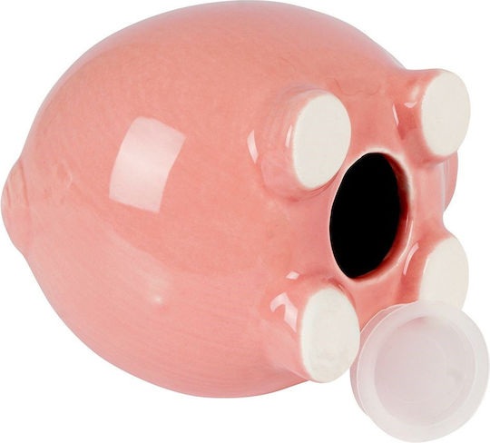 BigBuy Κουμπαράς Κεραμικός Γουρούνι Ροζ 11.5x9.1x9.1cm