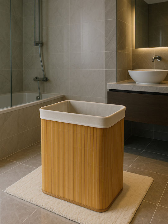 SteweHome Καλάθι Απλύτων Bamboo 100lt 60x52x32cm Κίτρινο SteweHome Καλάθι Απλύτων Bamboo 100lt 60x52x32cm Κίτρινο
