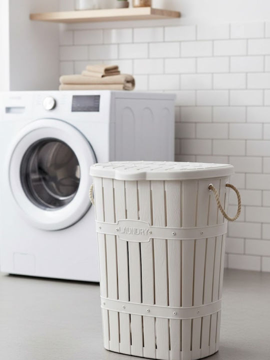 SteweHome Set Fabric Laundry Baskets 65lt with Lid White
