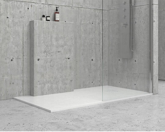 Karag Rectangular Artificial Stone Shower Bianco Pietra 70x120x2.5cm