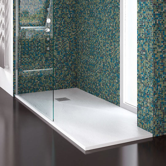 Karag Rectangular Artificial Stone Shower Bianco Pietra 70x120x2.5cm
