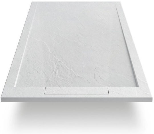 Karag Rectangular Acrylic Shower White Roccia 160x80x2.3cm