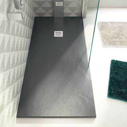 Karag Pietra Ορθογώνια Ντουζιέρα Τεχνητής Πέτρας 70x120cm Cream