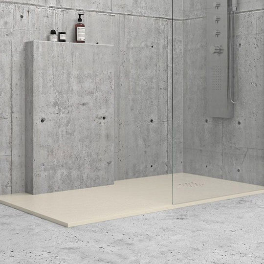 Karag Rectangular Artificial Stone Shower Cream Pietra 80x180x5.5cm