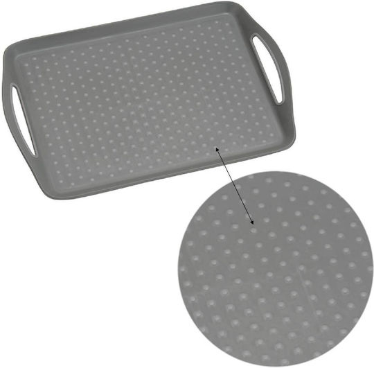 Kesper Plastic Dreptunghiular Tavă de Servire Antiderapant cu Mânere în Culoare Gri 45.5x32x4.5cm 77207 1buc
