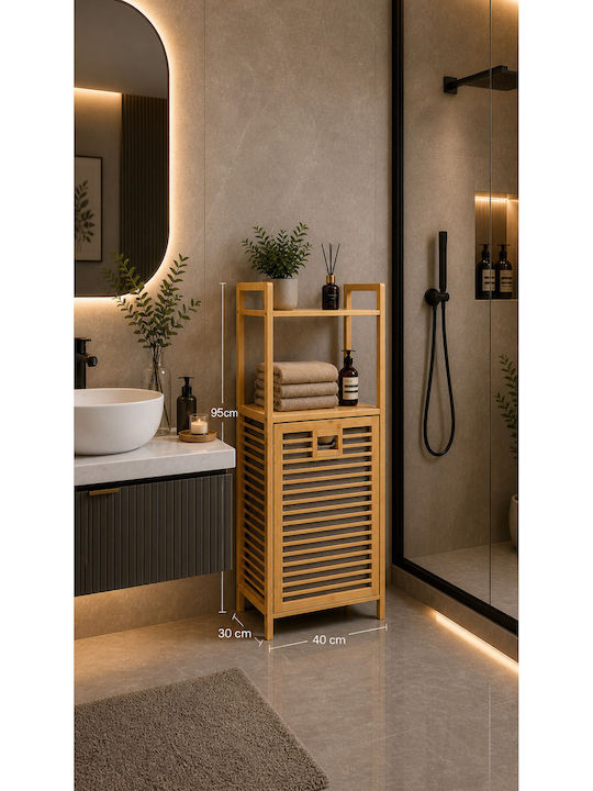 SteweHome Καλάθι Απλύτων Bamboo με Καπάκι Κίτρινο SteweHome Καλάθι Απλύτων Bamboo με Καπάκι Κίτρινο