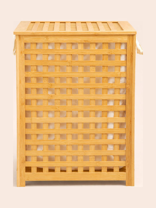 SteweHome SteweHome Wäschekorb Bamboo 51l mit Deckel 60x40x40cm Beige