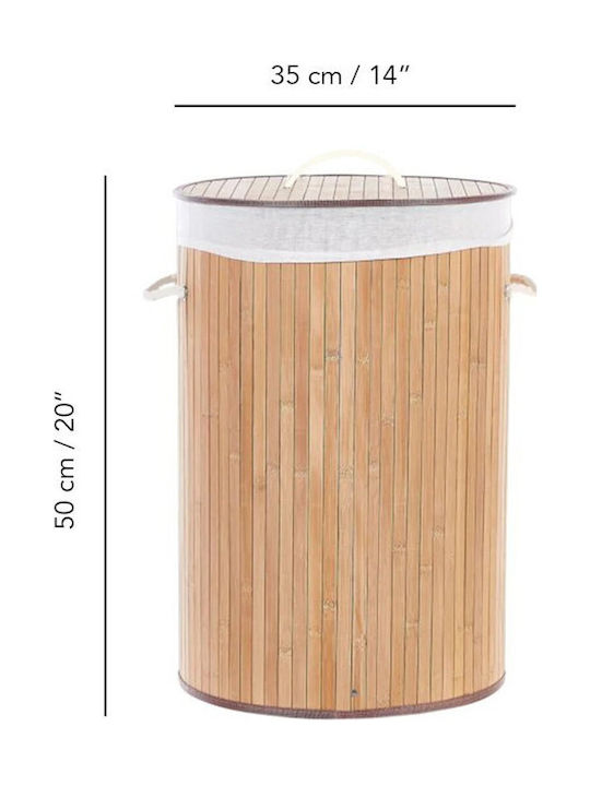 SteweHome Laundry Basket Bamboo Collapsible 35x50x50cm Beige