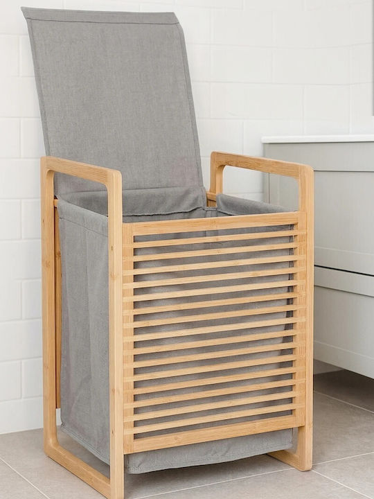 SteweHome Coș de Rufe din Bambus 45l Gri