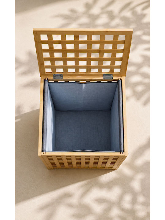 SteweHome Καλάθι Απλύτων Bamboo 100lt με Καπάκι 60x40x40cm Κίτρινο SteweHome Καλάθι Απλύτων Bamboo 100lt με Καπάκι 60x40x40cm Κίτρινο