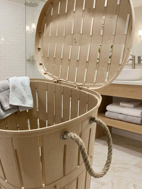 SteweHome SteweHome Wäschekorb Korbweide 65l mit Deckel Beiges