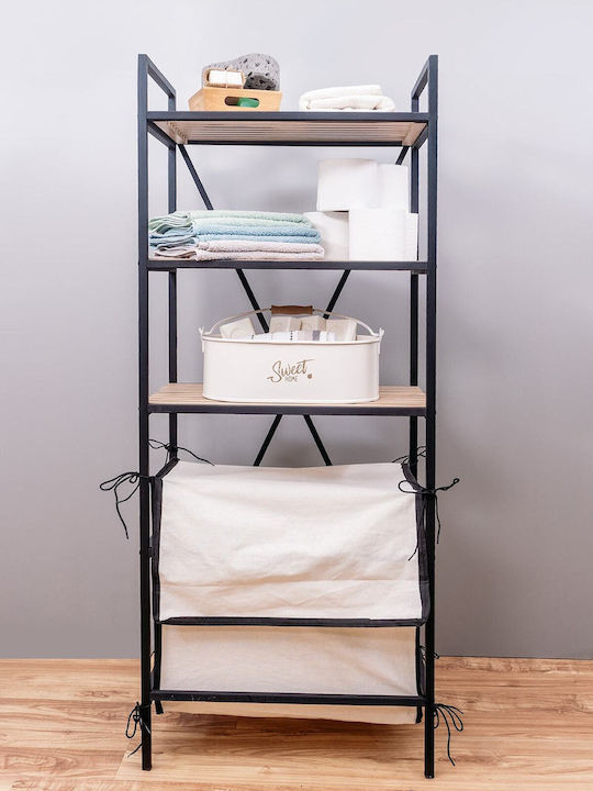 SteweHome Καλάθι Απλύτων Μεταλλικό 50lt 50x33x33cm Μαύρο
