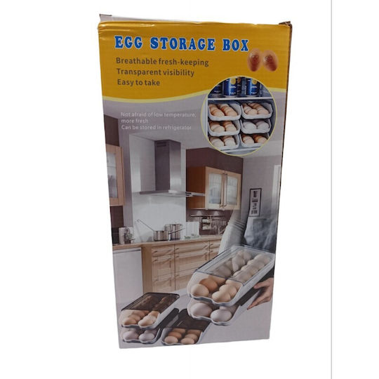 Rolling Egg Case Fridge Organiser For 16 Eggs 32x17x7cm