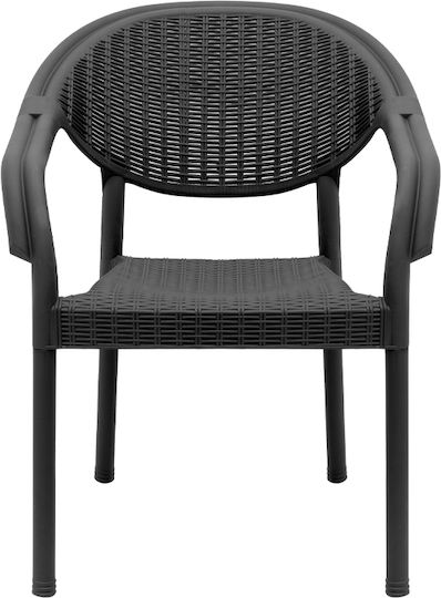 Fotoliu De Exterior Din Polipropilenă Negru 63x63x81.5cm