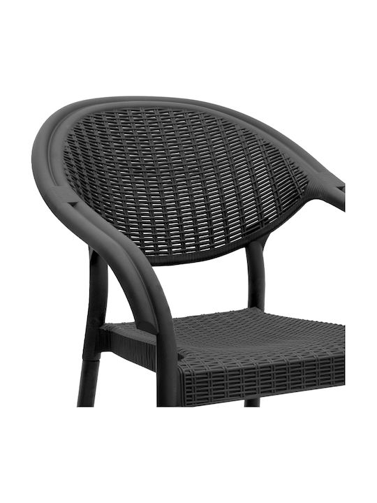 Outdoor Polypropylene Armchair Black 63x63x81.5cm