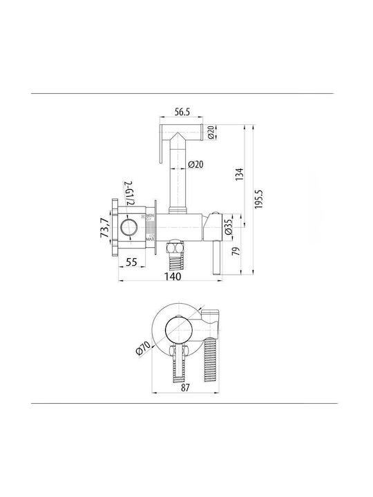 Interflex Επιτοίχιο Σετ Μπιντέ Λευκό